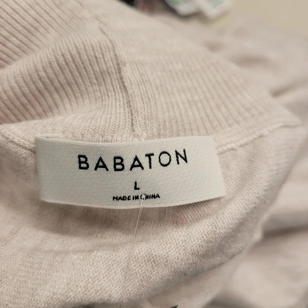 Aritzia Babaton sweater dress Bogart Turtleneck midi beige oatmeal large - Picture 12 of 12